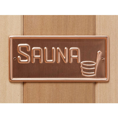 Copper Sauna sign with bucket design (4 3/8" x 2")