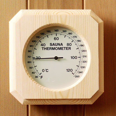 Deluxe pine encased thermometer (5 1/8" x 5 1/8", °C/°F)