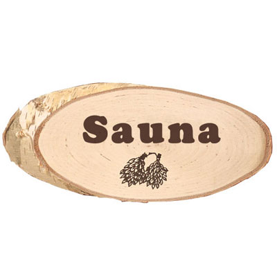 Sauna birch bark sign (4" x 8" approx.)