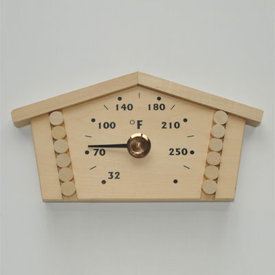 Wooden Log House thermometer (9 1/8" x 4 5/8", °F)
